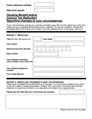 Submit a benefit review form. . Merton council change of circumstances form